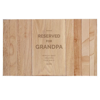 Personalised Reserved For Wooden Sofa Armchair Tray, 4 of 4