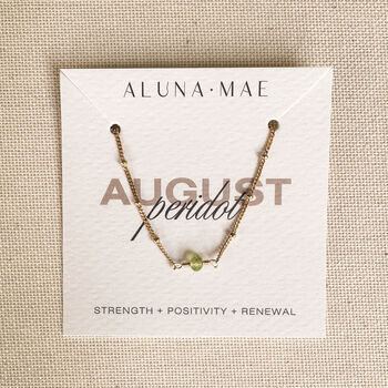 August Birthstone Peridot Gold Bracelet, 2 of 5