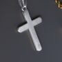 Mens Cross Steel Pendant Necklace, thumbnail 2 of 12