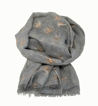 Dandelion Rose Gold And Silver Metallic Foil Scarf, 9 of 9
