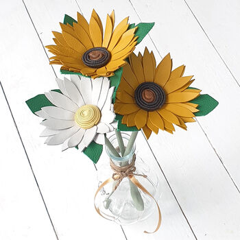Leather 3rd Anniversary Large Sunflower Glass Vase Tag, 5 of 5