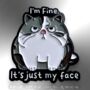 I'm Fine It's Just My Face Grumpy Cat Enamel Pin Badge, thumbnail 3 of 8