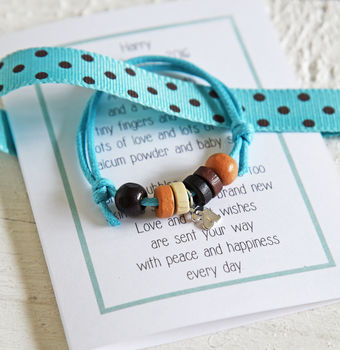 Personalised New Baby Boy Bracelet And Poem, 4 of 7