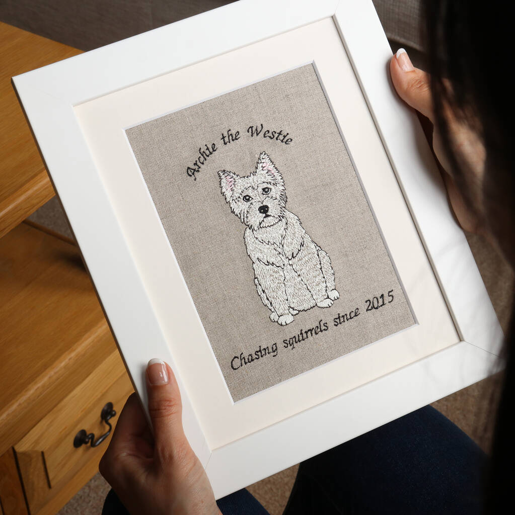 Embroidered Personalised Dog Artwork, 1 of 8