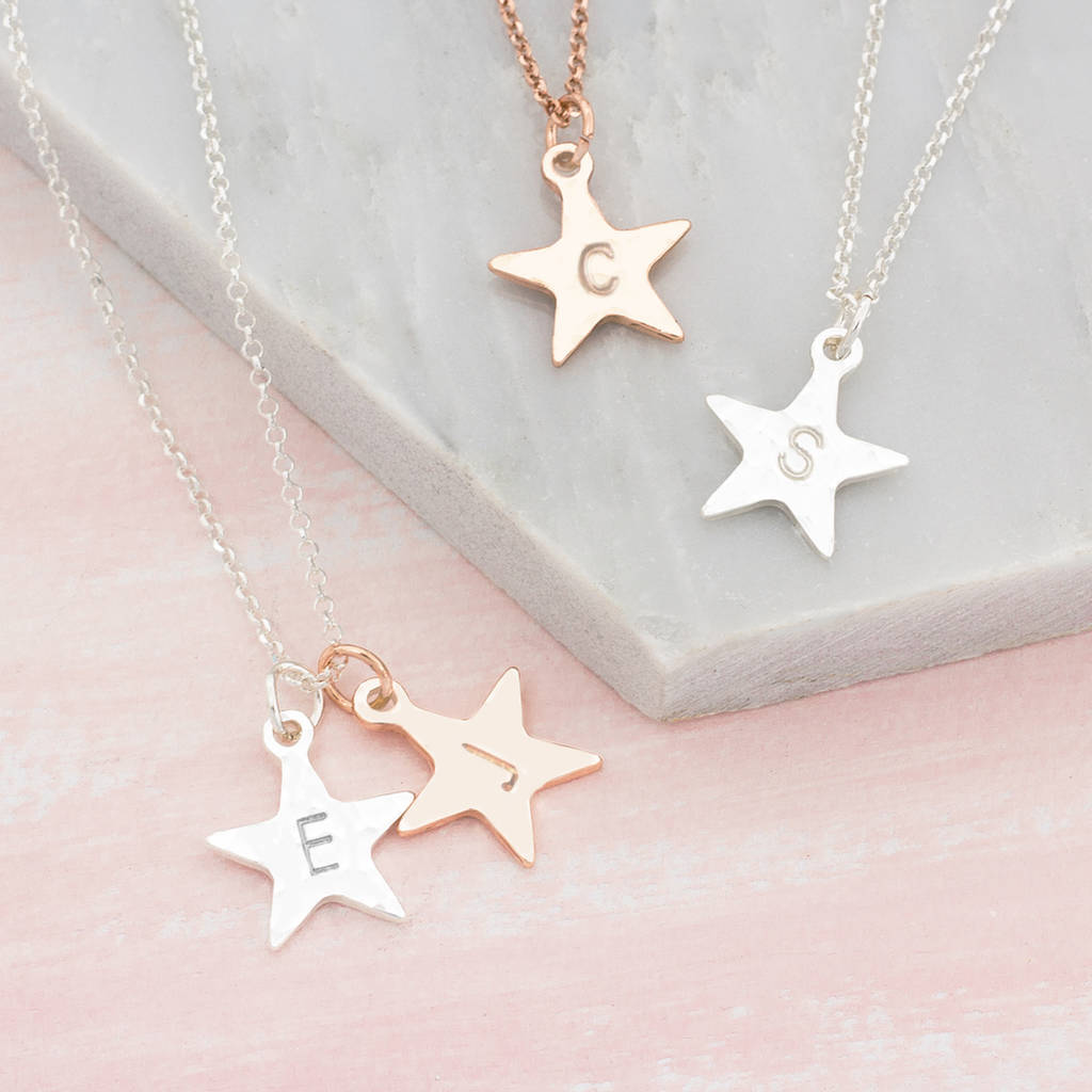 Personalised Hand Stamped Star Necklace, 1 of 9