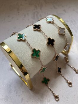 Adina Clover Bracelet Emerald, 5 of 6