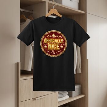 Officially Nice Children’s Christmas T Shirt – Handmade Festive Gift, 3 of 7