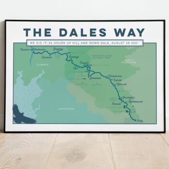 Personalised Dales Way Map Art Print, 2 of 9