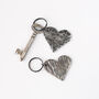 Textured Love Heart Iron Keyring. Available In Two Designs, thumbnail 4 of 8