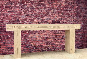 Engraved Oak Sleeper Bench, 6 of 6