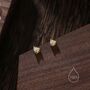 Tiny Trillion Cut Triangle Aurora Cz Stud Earrings, thumbnail 7 of 11