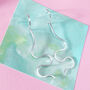 Silver Abstract Wavy Hooped Earrings, thumbnail 4 of 8