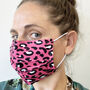 Pack Of Two Leopard Print 100% Cotton Facemask, thumbnail 3 of 3