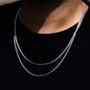 925 Silver Miami Cuban Chain Necklace 3mm Thin Chain, thumbnail 8 of 12