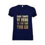 'Good Tonics We Bring' Gold Slogan T Shirt, thumbnail 3 of 3