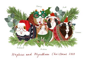 Personalised Social Bubble Family Christmas Guinea Pig, 2 of 4
