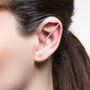 Topaz November Birthstone Rose/Gold Plate Hoop Earrings, thumbnail 2 of 4