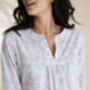 Kaftan Florence Nightie In Pink And Blue Floral Print, thumbnail 2 of 5