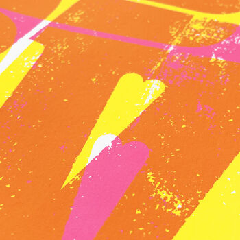 Big Love Typography Screenprint Pink And Yellow, 2 of 4