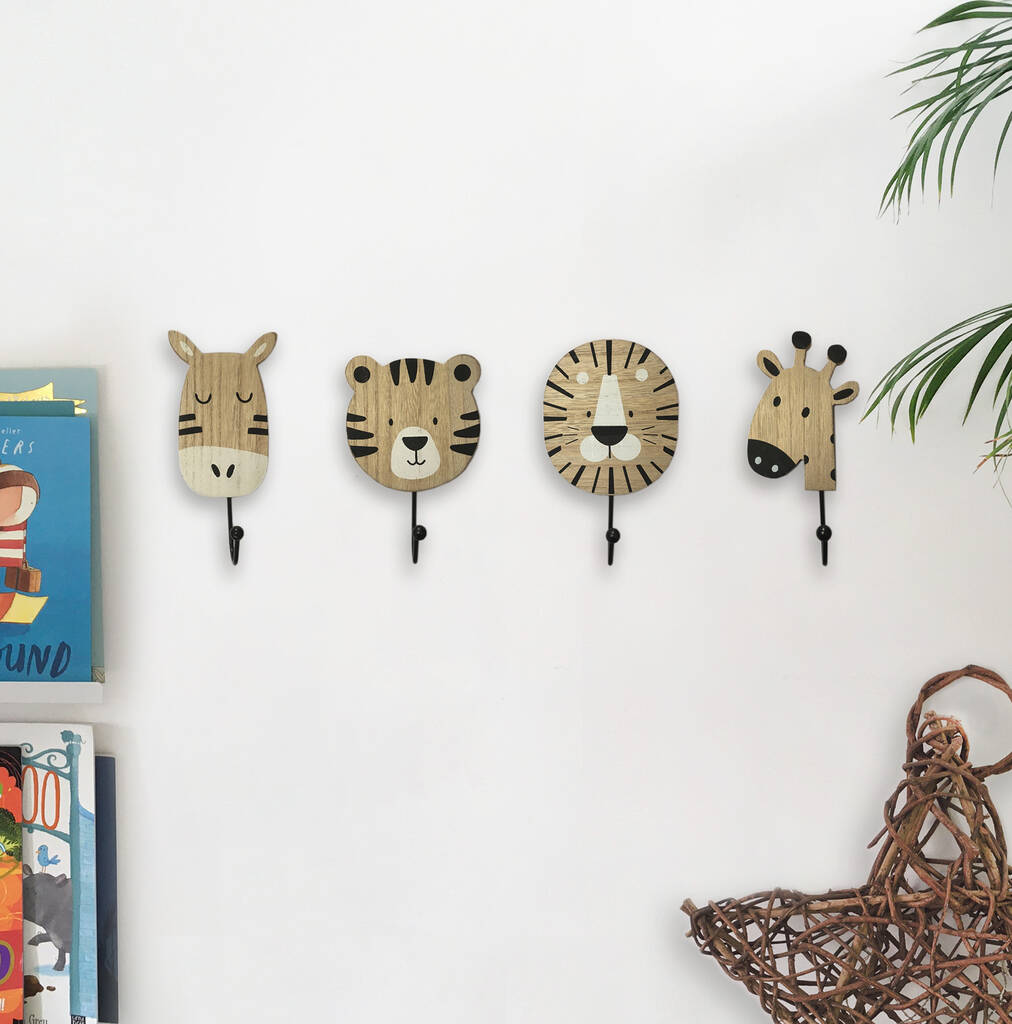 Animal Face Wooden Coat Wall Hook, 1 of 5
