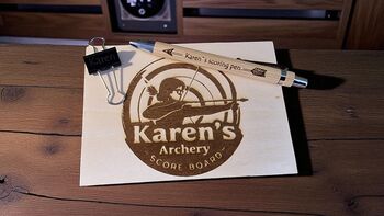 Custom Archery Scoreboard And Sightings Set Plus Pen, 8 of 10