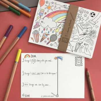 Kids Colouring Postcards Mix Theme Pack, 4 of 7