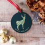 Personalised 'Joyeux Noel' Pattern Deer Bauble, thumbnail 1 of 7