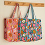 Fair Trade Pomegranate Quilted Cotton Tote Bag, thumbnail 1 of 5