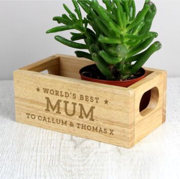 Personalised Worlds Best Mum Mini Wooden Organiser, 2 of 5