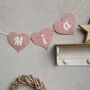 Heart Shaped Bunting In Dusky Pink For Girls Baby Room, thumbnail 9 of 12