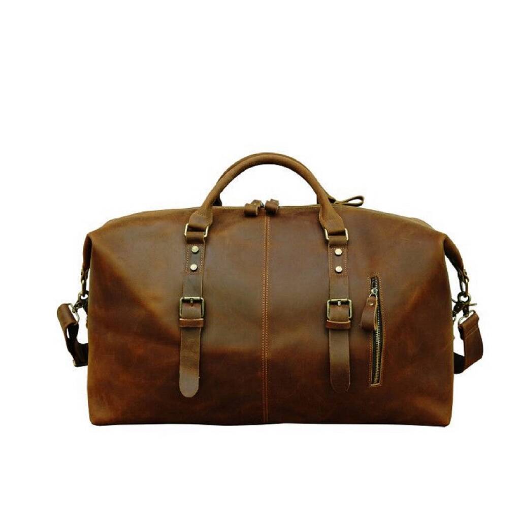 Genuine Leather Holdall With Zip Detail By EAZO | notonthehighstreet.com
