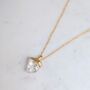 Herkimer Diamond Pendant Necklace, Gold, thumbnail 2 of 6