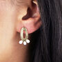 Brushed Circle And Pearls Stud Earrings, thumbnail 2 of 8