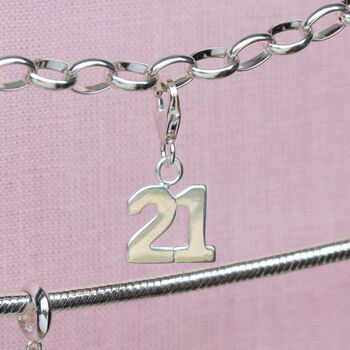 Sterling Silver 21 Charm, 3 of 7