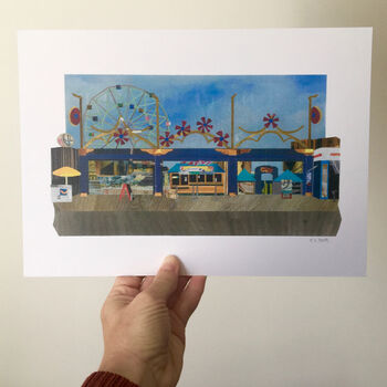 'Coney Island, New York' Recycled Paper Collage Print, 2 of 5