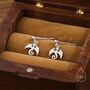Sterling Silver Tiny Dragon Drop Stud Earrings, thumbnail 1 of 11