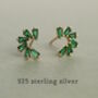 Emerald Pinwheel Stud Earrings, thumbnail 3 of 7