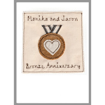 Personalised Bronze Medal 8th Or 19th Anniversary Card, 12 of 12