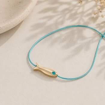 Adjustable Anklet Bracelet With Fish Charm, 4 of 5