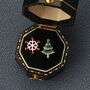 Enamel Christmas Tree And Snowflake Earrings, thumbnail 4 of 5