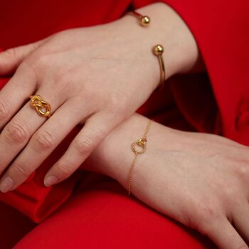 Kelso Alhambra Gold Plated Twisted Rings Bracelet, 3 of 4