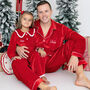 Mens Personalised Red Velvet Christmas Pyjamas, thumbnail 3 of 5