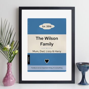 Family Print Personalised Book Cover Gift, 10 of 12