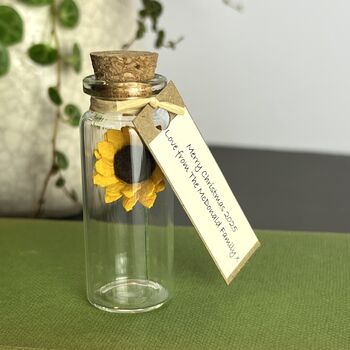 Tiny Sunflower In A Bottle With Personalised Message, 8 of 12