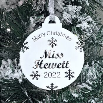Personalised Teacher Christmas Bauble, 4 of 7