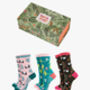 Pandas Parakeets Jungle Animals Women's Bamboo Socks Gift Box, thumbnail 1 of 4