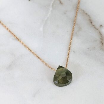 The Nugét Peridot August Birthstone Necklace, Gold, 3 of 6