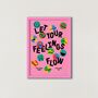 Let Your Feelings Flow Art Print In Pink, thumbnail 5 of 5