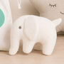 White Elephant Organic Rattle With Personalised Bag, thumbnail 2 of 2