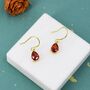 Sterling Silver Garnet Red Cz Droplet Drop Earrings, thumbnail 7 of 12